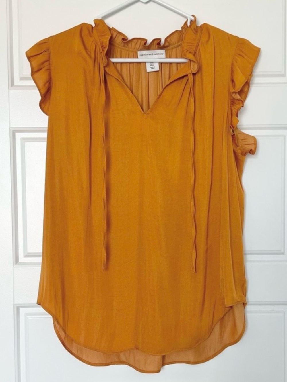 Cupcakes and Cashmere Golden Yellow Sleeveless Blouse